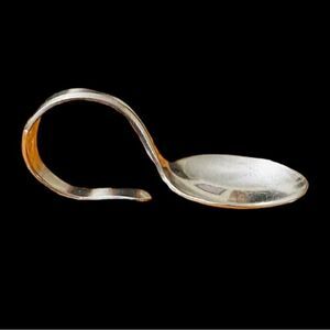 Antique Wm Rogers & Sons Silver plated Curved Handle Baby Spoon